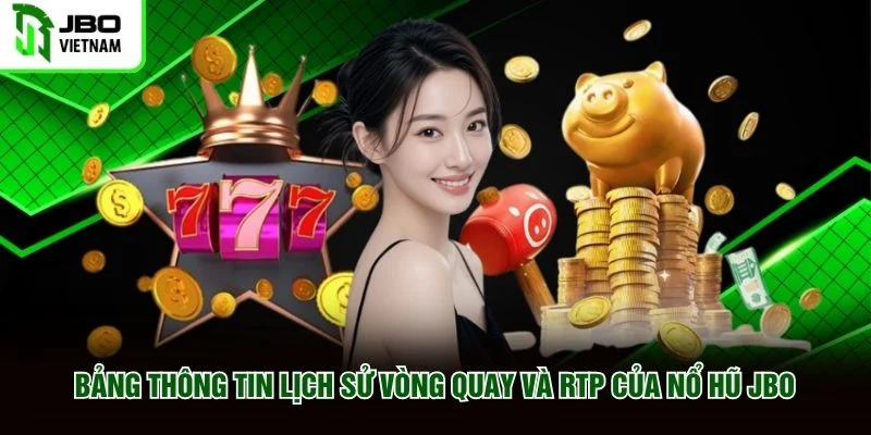 Bảng thông tin lịch sử vòng quay và RTP của nổ hũ JBO